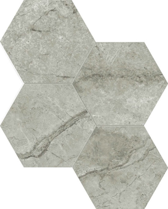 Roma Argento Polished 6" Hex Mosaic | Arley Wholesale
