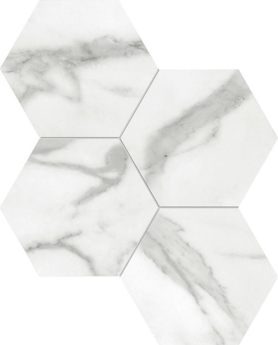 Statuario Venezia Honed 6" Hex Mosaic | Arley Wholesale