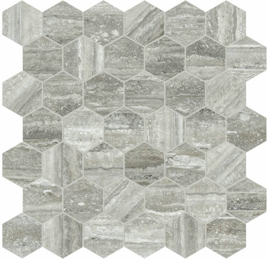 Treiste Travertini Honed 2" Hex Mosaic | Arley Wholesale