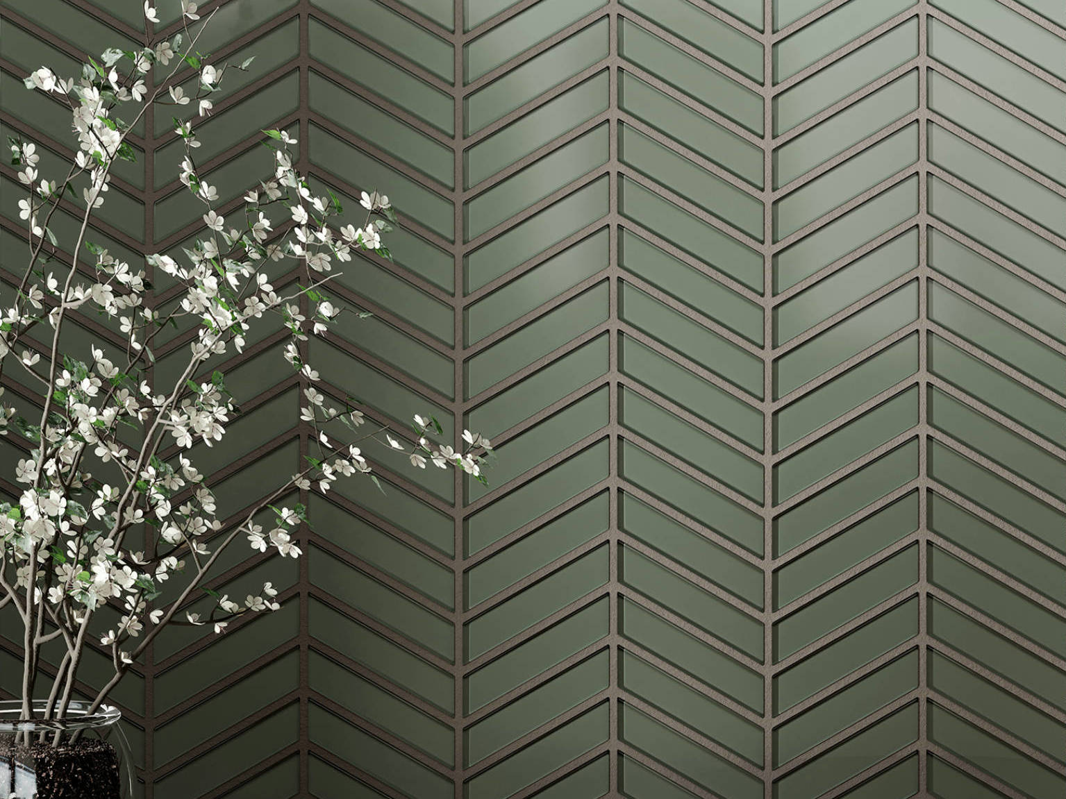 Bliss Element Smoke Chevron Mosaic | Arley Wholesale
