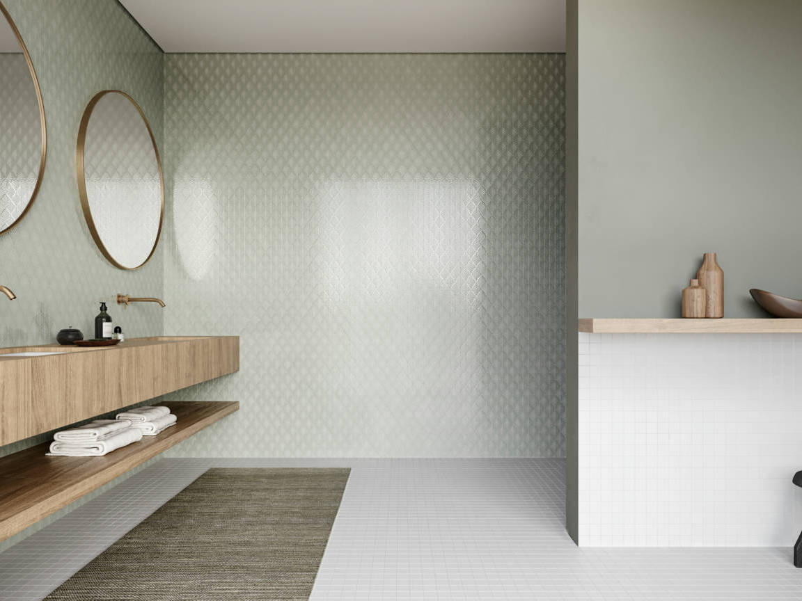 Traditions Soft Sage Glossy Scallop Mosaic | Arley Wholesale