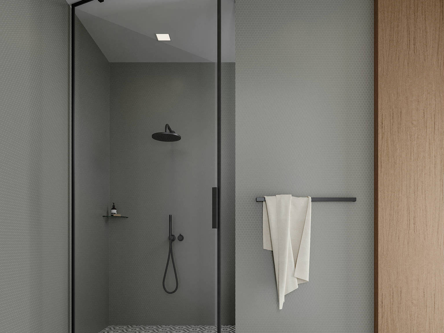 Traditions Taupe Matte 1in Hex Mosaic 2 | Arley Wholesale