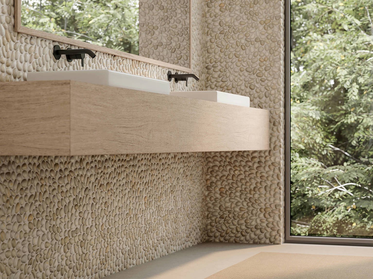 Zen Fiji Cream Natural Pebble Matte Mosaic 2 | Arley Wholesale