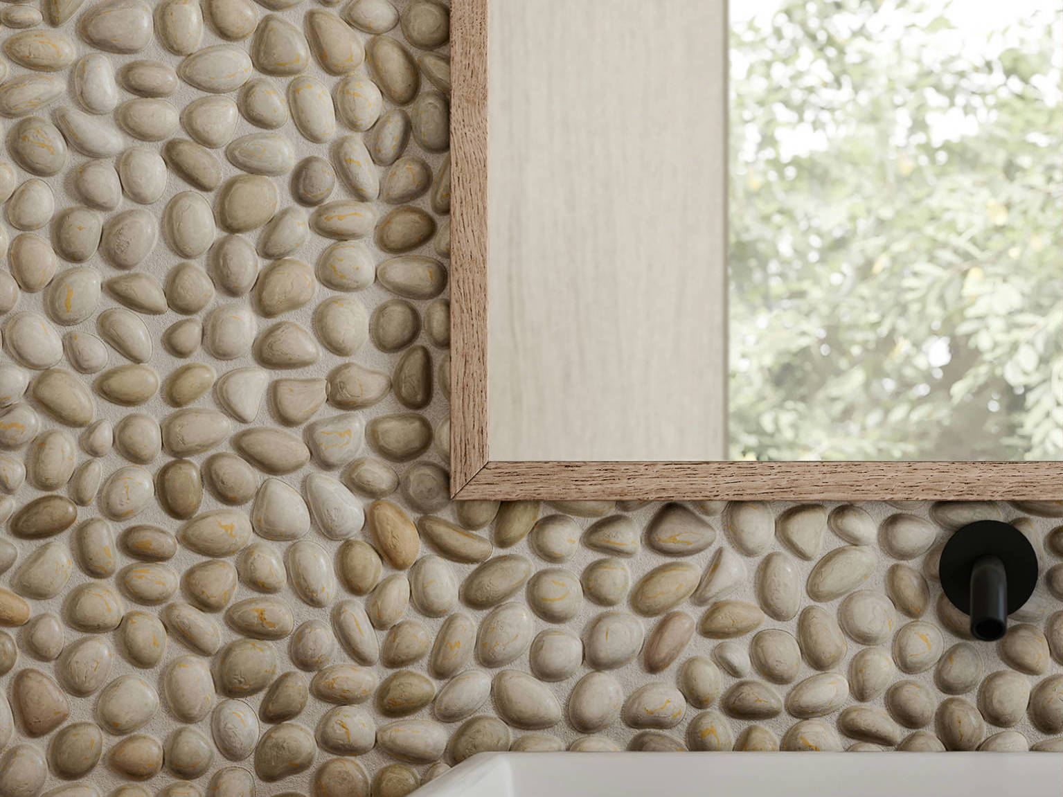 Zen Fiji Cream Natural Pebble Matte Mosaic 3 | Arley Wholesale