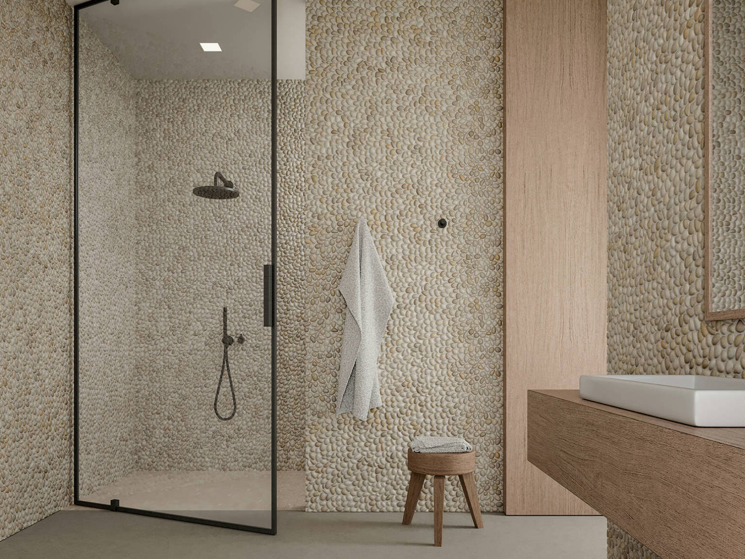Zen Fiji Cream Natural Pebble Matte Mosaic | Arley Wholesale