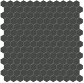 1" Retro Black Matte Hex Mosaic | Arley Wholesale