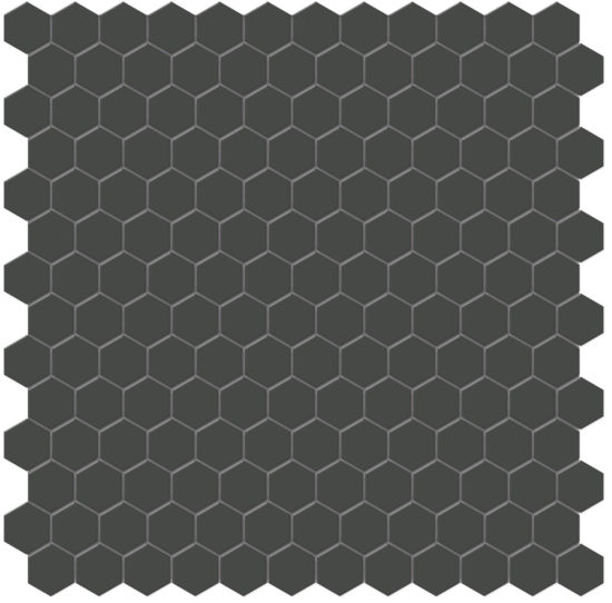 1" Retro Black Matte Hex Mosaic | Arley Wholesale