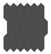 2x5 Retro Black Glossy Picket Mosaic | Arley Wholesale