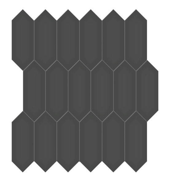 2x5 Retro Black Glossy Picket Mosaic | Arley Wholesale