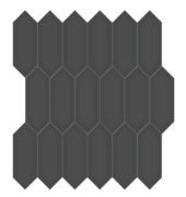 2x5 Retro Black Matte Picket Mosaic | Arley Wholesale