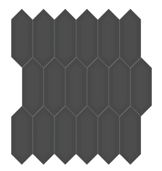 2x5 Retro Black Matte Picket Mosaic | Arley Wholesale