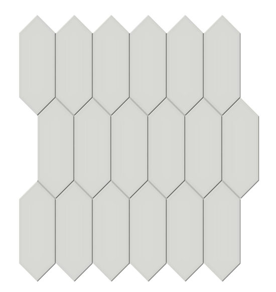 2x5 Warm Grey Glossy Picket Mosaic | Arley Wholesale