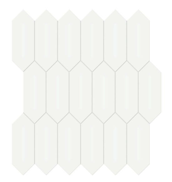 2x5 White Glossy Picket Mosaic | Arley Wholesale
