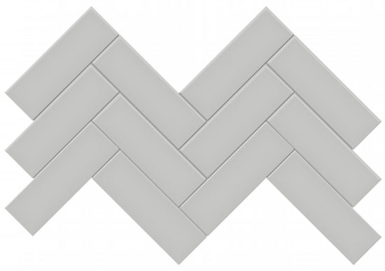 2x6 Loft Grey Glossy Herringbone Mosaic | Arley Wholesale