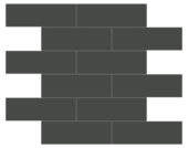 2x6 Retro Black Glossy Brick Mosaic | Arley Wholesale