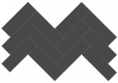 2x6 Retro Black Glossy Herringbone Mosaic | Arley Wholesale