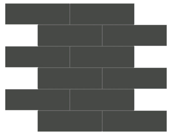 2x6 Retro Black Matte Brick Mosaic | Arley Wholesale