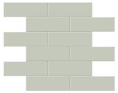 2x6 Soft Sage Glossy Brick Mosaic | Arley Wholesale