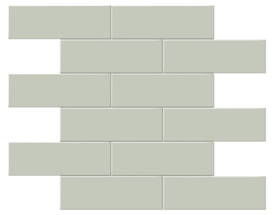 2x6 Soft Sage Glossy Brick Mosaic | Arley Wholesale