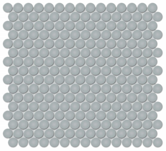 3/4" Cloud Blue Glossy Penny Round Mosaic | Arley Wholesale