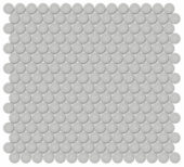 3/4" Loft Grey Glossy Penny Round Mosaic | Arley Wholesale