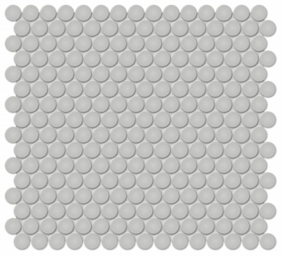 3/4" Loft Grey Matte Penny Round Mosaic | Arley Wholesale