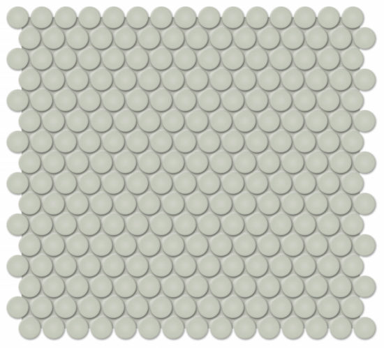 3/4" Soft Sage Glossy Penny Round Mosaic | Arley Wholesale