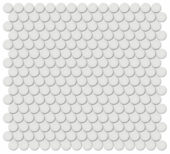 3/4" Vintage Grey Glossy Penny Round Mosaic | Arley Wholesale
