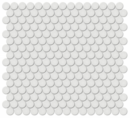 3/4" Vintage Grey Glossy Penny Round Mosaic | Arley Wholesale