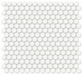 3/4" White Glossy Penny Round Mosaic | Arley Wholesale