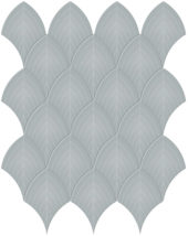 Cloud Blue Glossy Scallop Mosaic | Arley Wholesale