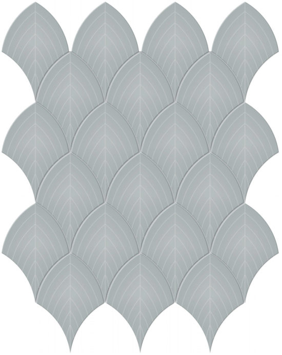 Cloud Blue Glossy Scallop Mosaic | Arley Wholesale