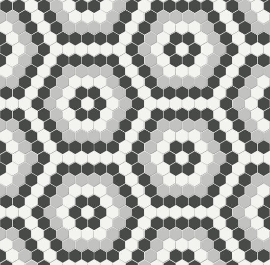 Midnight Blend Matte Hexagon Pattern Mosaic | Arley Wholesale