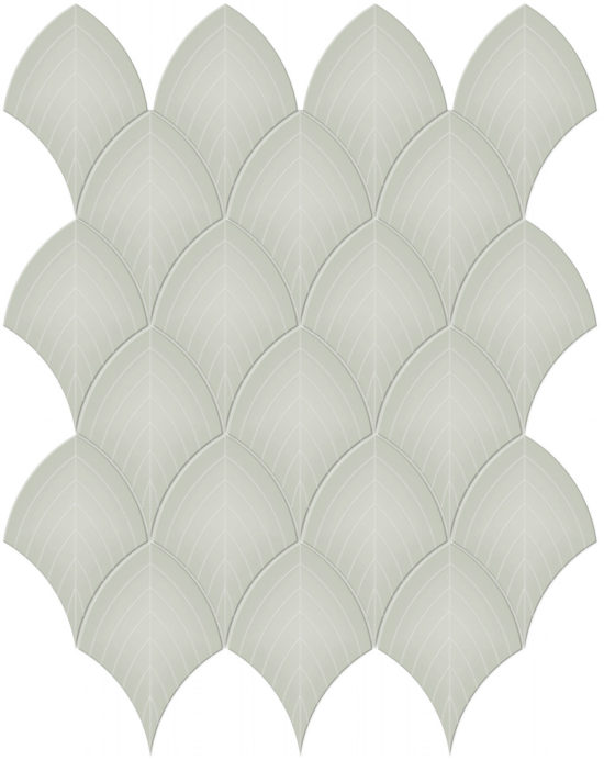 Soft Sage Glossy Scallop Mosaic | Arley Wholesale