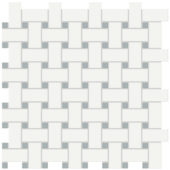 White w/Cloud Blue Matte Basketweave Mosaic | Arley Wholesale