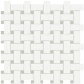 White w/Soft Sage Matte Basketweave Mosaic | Arley Wholesale