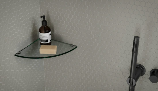1" Taupe Matte Hex Mosaic | Qualis Ceramica