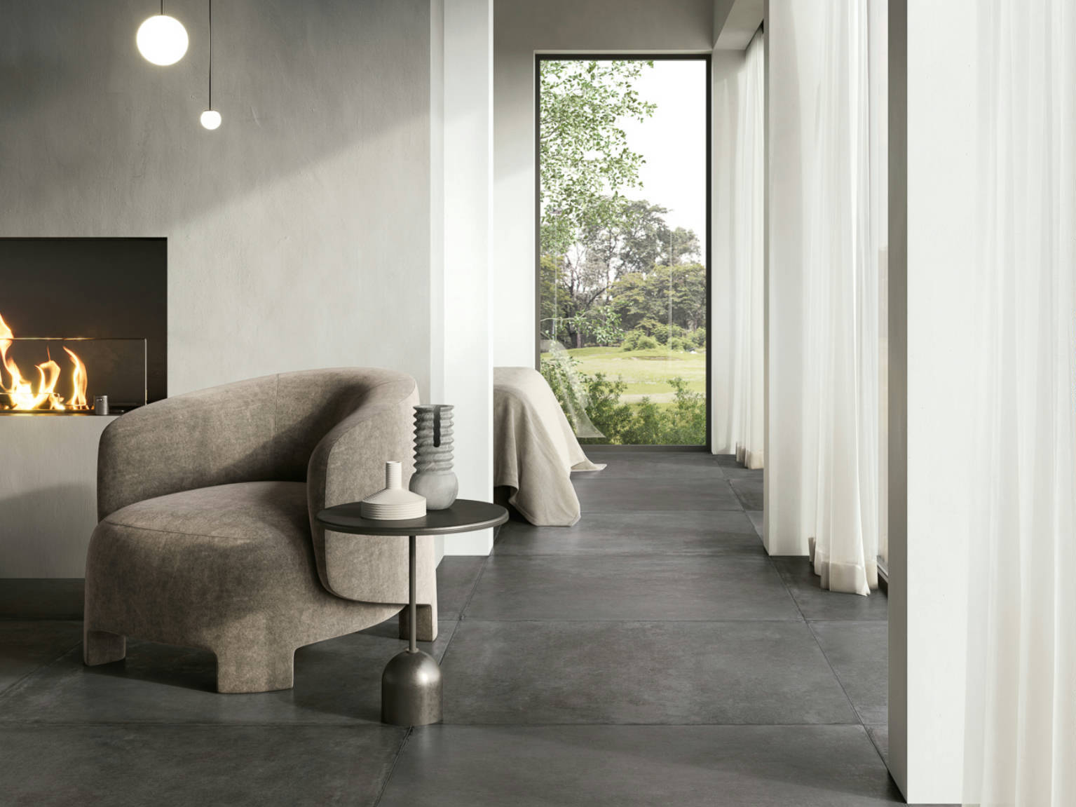 Charleston Palms Steel 40x40 | Qualis Ceramica