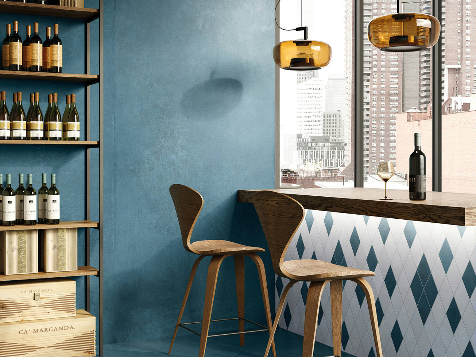 Charleston Seabrook Blu 40x40 | Qualis Ceramica