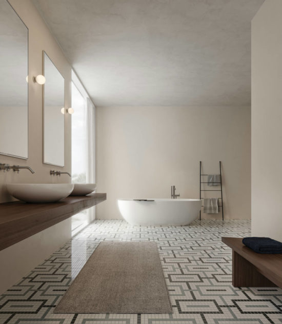 Dawn Blend Matte Chain Pattern Mosaic | Qualis Ceramica