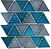 3" Triangular Glazed Ceramic Grey Blue Mosaic | Qualis Ceramica | Luxury Tile and Vinyl at affordable prices