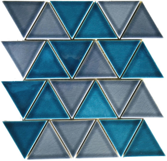 3" Triangular Glazed Ceramic Grey Blue Mosaic | Qualis Ceramica | Luxury Tile and Vinyl at affordable prices
