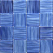 3"X3" Glass Pool Striped Cobalt Blue Mosaic | Qualis Ceramica | Luxury Tile and Vinyl at affordable prices