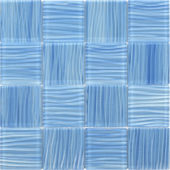 3"X3" Glass Pool Striped Light Blue Mosaic | Qualis Ceramica | Luxury Tile and Vinyl at affordable prices