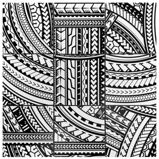 4"X4" Island Native Series Black & White Glazed Ceramic Mosaic | Qualis Ceramica | Luxury Tile and Vinyl at affordable prices