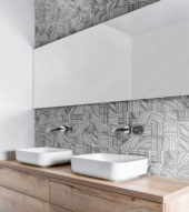 4"X4" Island Native Series Black & White Glazed Ceramic Mosaic | Qualis Ceramica | Luxury Tile and Vinyl at affordable prices