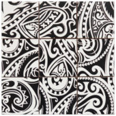 4"X4" Maori Native Series Black & White Glazed Ceramic Mosaic | Qualis Ceramica | Luxury Tile and Vinyl at affordable prices