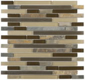 Beige Brown Slate Glass Baguette Mosaic | Qualis Ceramica | Luxury Tile and Vinyl at affordable prices