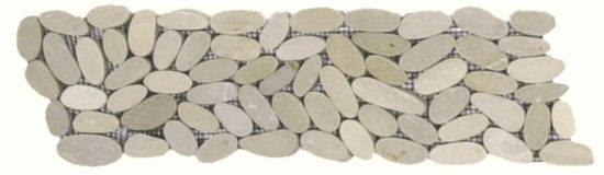 Beige Sliced Matte Pebble Interlocking Border | Qualis Ceramica | Luxury Tile and Vinyl at affordable prices