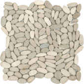 Beige Sliced Matte Pebble Interlocking Mosaic | Qualis Ceramica | Luxury Tile and Vinyl at affordable prices